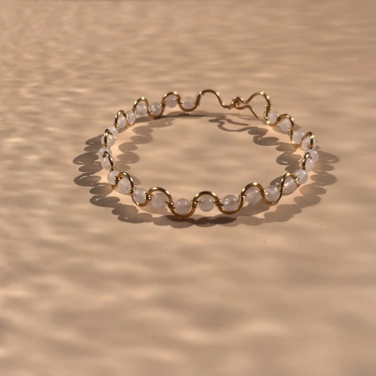 bracelet en quartz rose fait main dans le sud est de la france