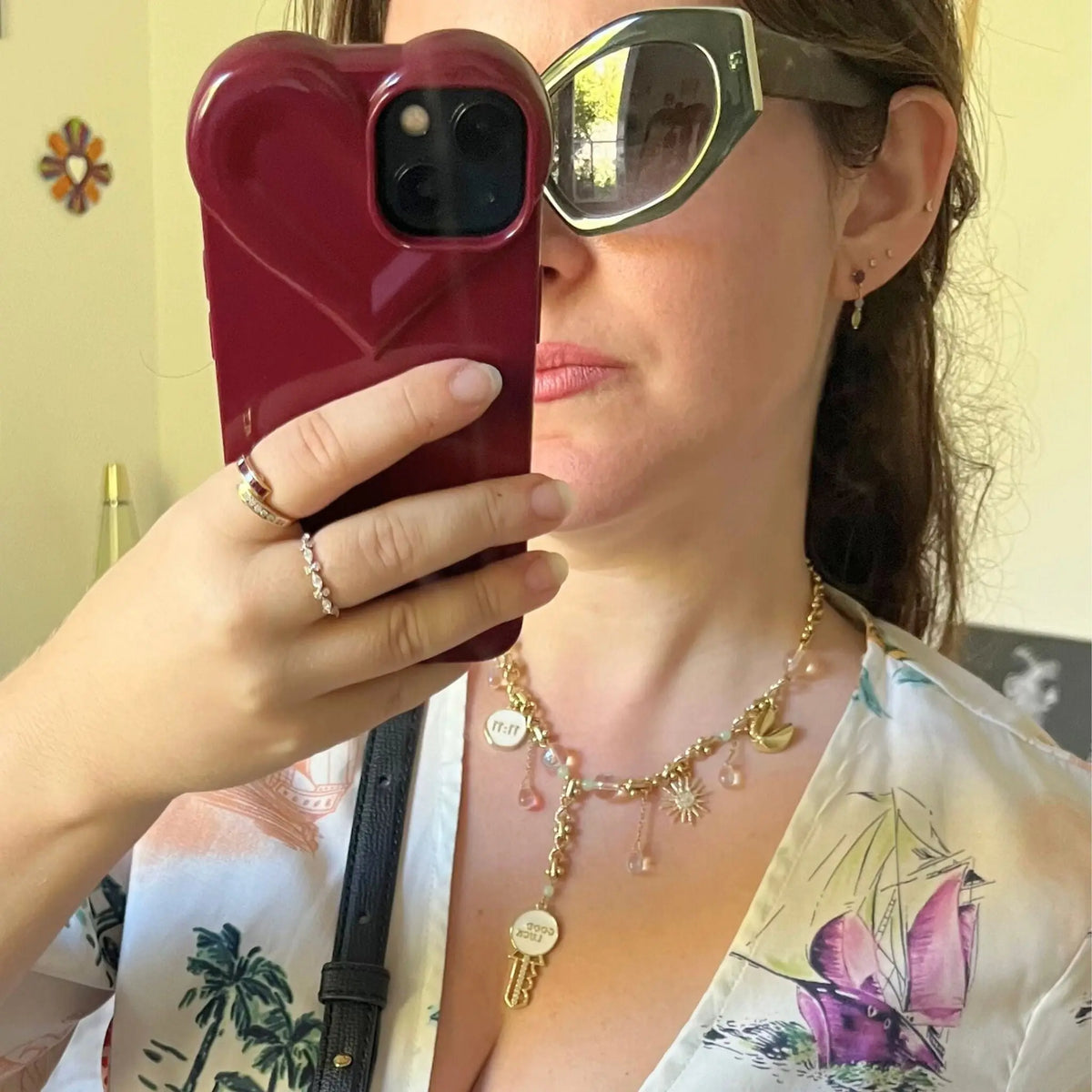 collier porte bonheur, fait main acier inoxydable