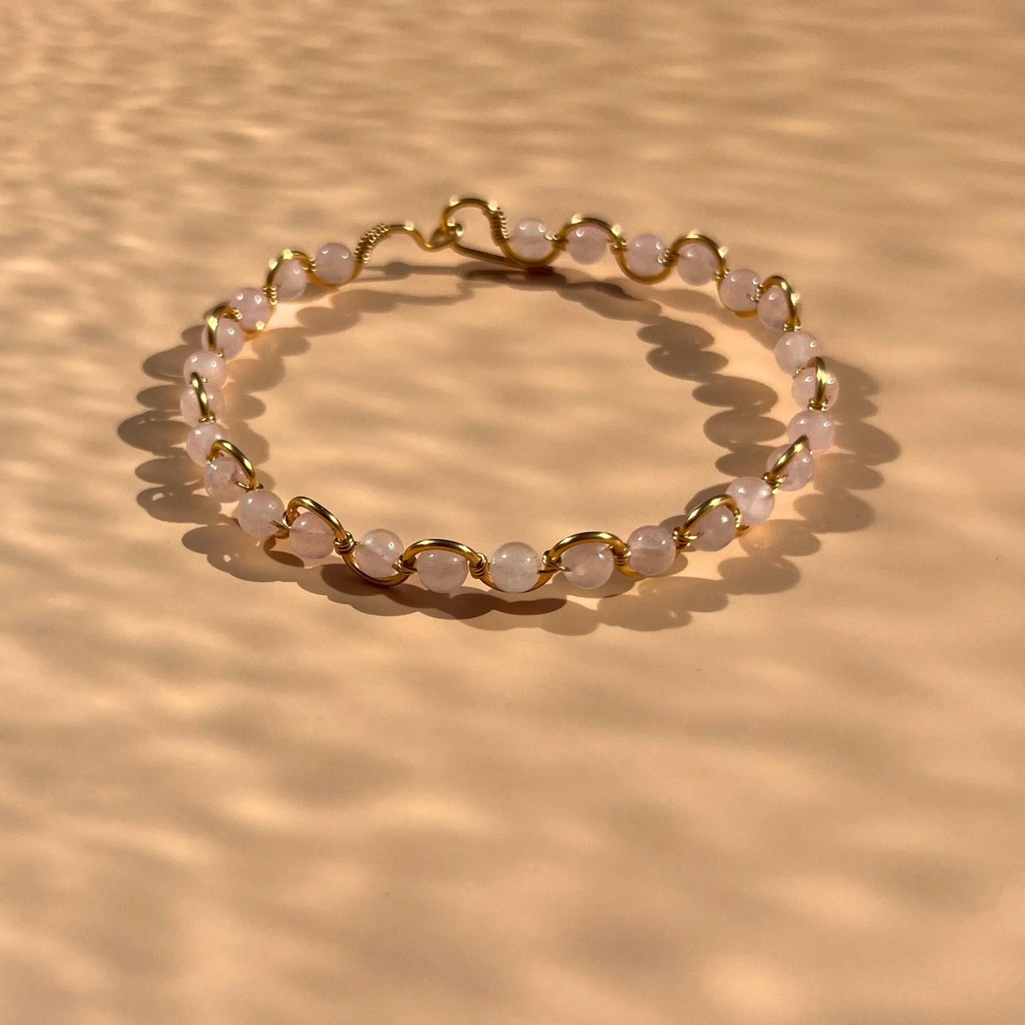 bracelet en quartz rose lodzé