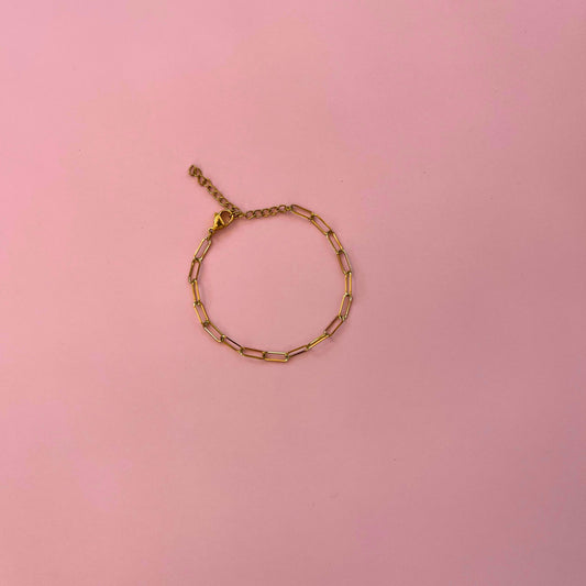 Bracelet chaîne paperclip personnalisable Lodzé, acier inoxydable