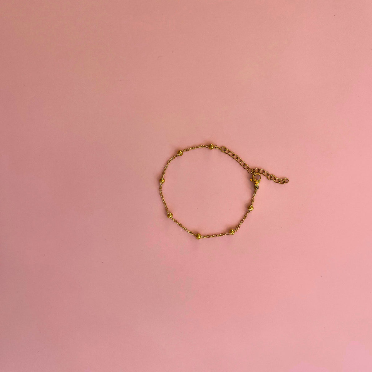 Bracelet chaîne satellite perles personnalisable Lodzé, acier inoxydable