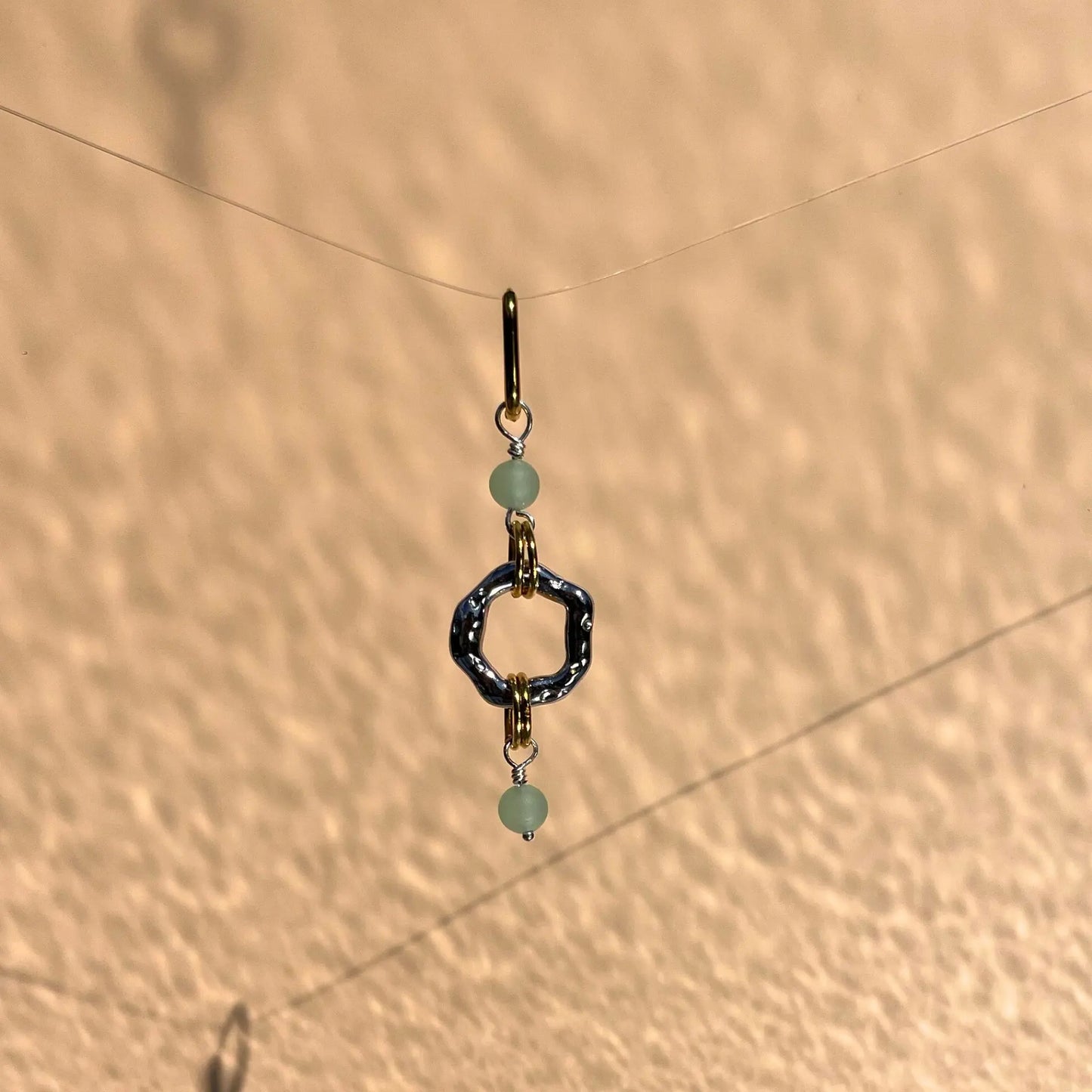 Boucles d'oreilles en acier inoxydable et amazonite