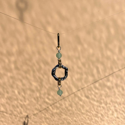 Boucles d'oreilles en acier inoxydable et amazonite