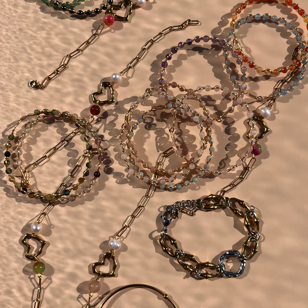 Bracelets en pierres fines et acier inoxydable, fait main dans le sud-est de la France
