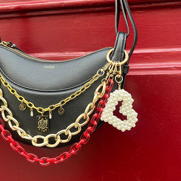 porte clé coeur en perles fait main - bijou sac - bijou téléphone - Lodzé