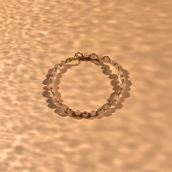 bracelet fait main en quartz rose