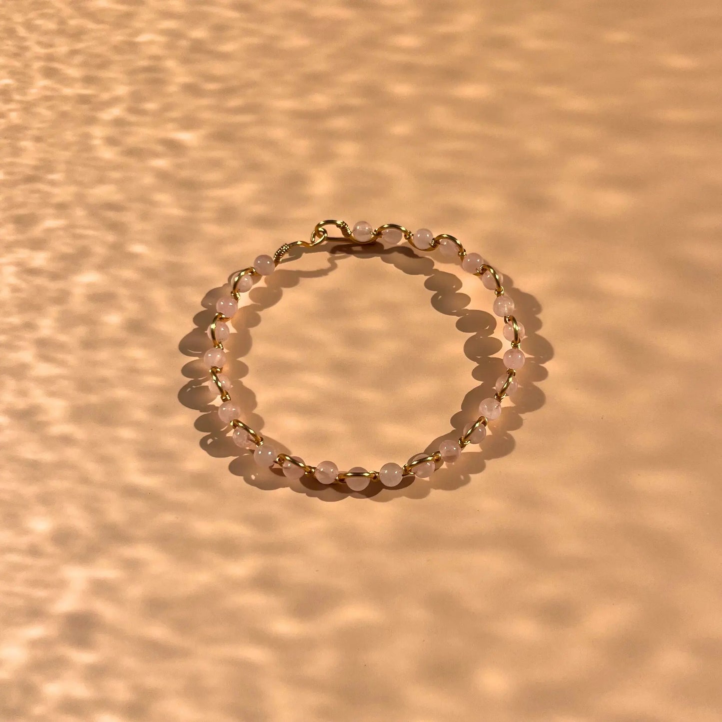 bracelet fait main en quartz rose