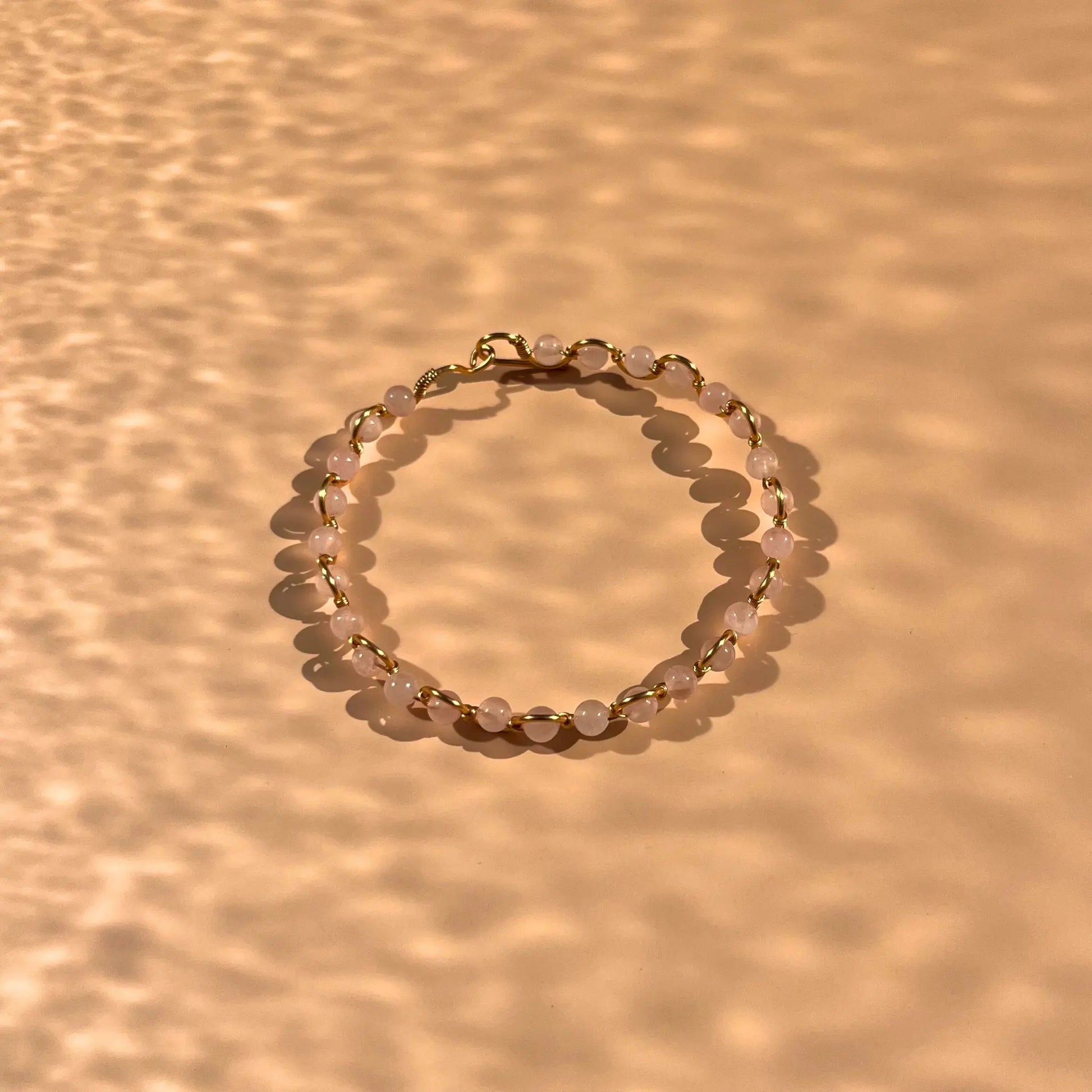 bracelet fait main en quartz rose