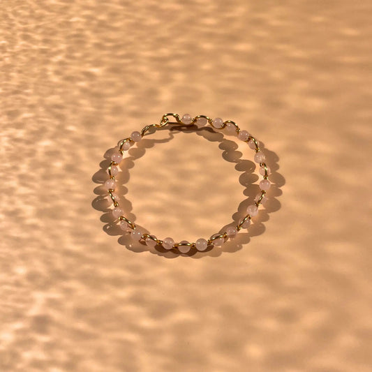 bracelet fait main en quartz rose